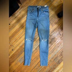 Levi's Light Blue Ripped Skinny Jeans